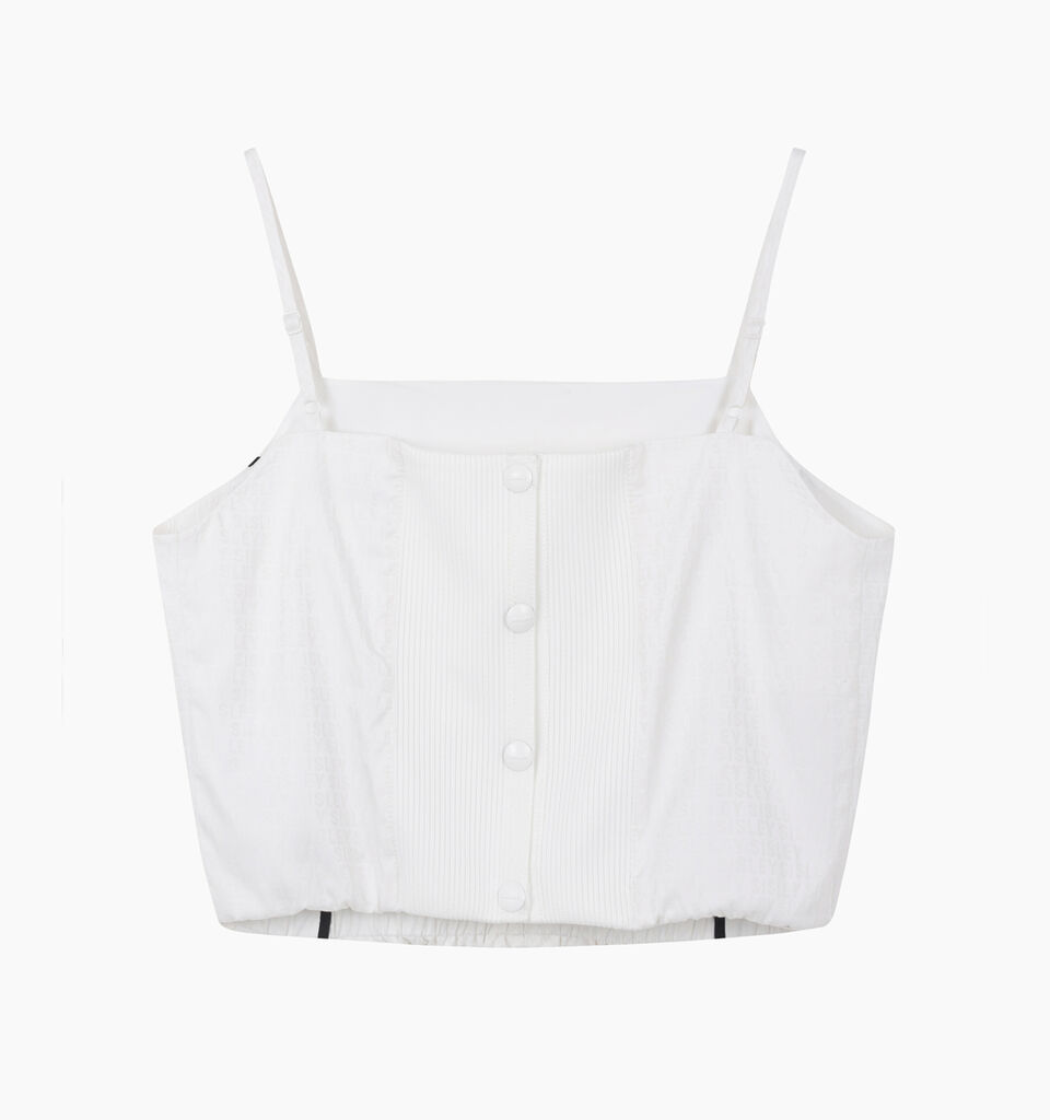Light beige bustier with jacquard pattern - sisley k top - White | Sisley K image number 2